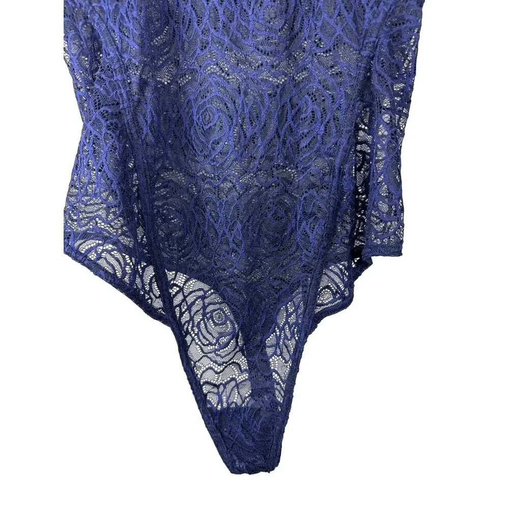 Intimately Free People In My Head Women's Bodysuit Thong Long Sleeve Blue Medium